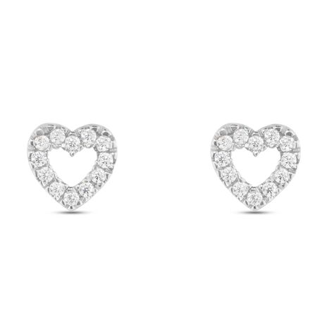 Orecchini Lobo Claire Oro Bianco Cubic Zirconia - Orecchini a Lobo Donna | Stroili