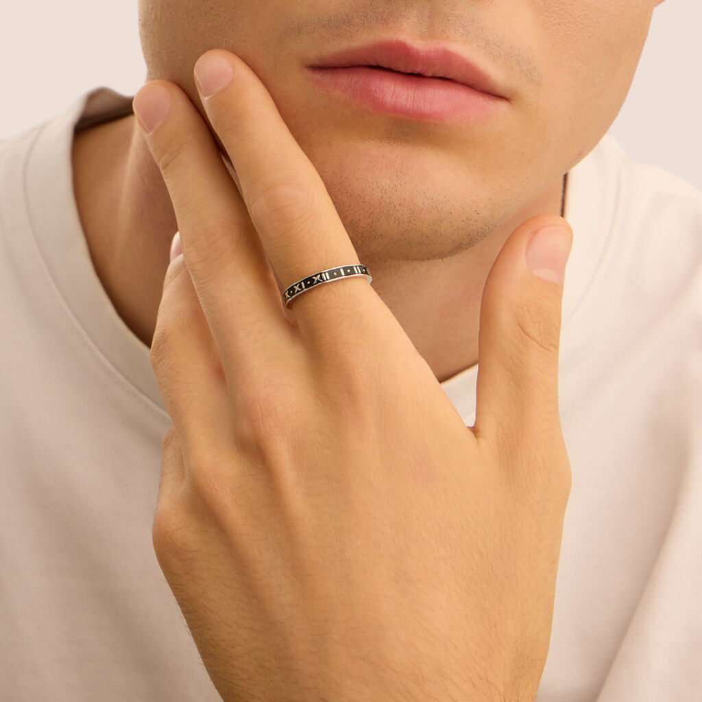 Anello Fantasia Gentleman Argento Rodiato