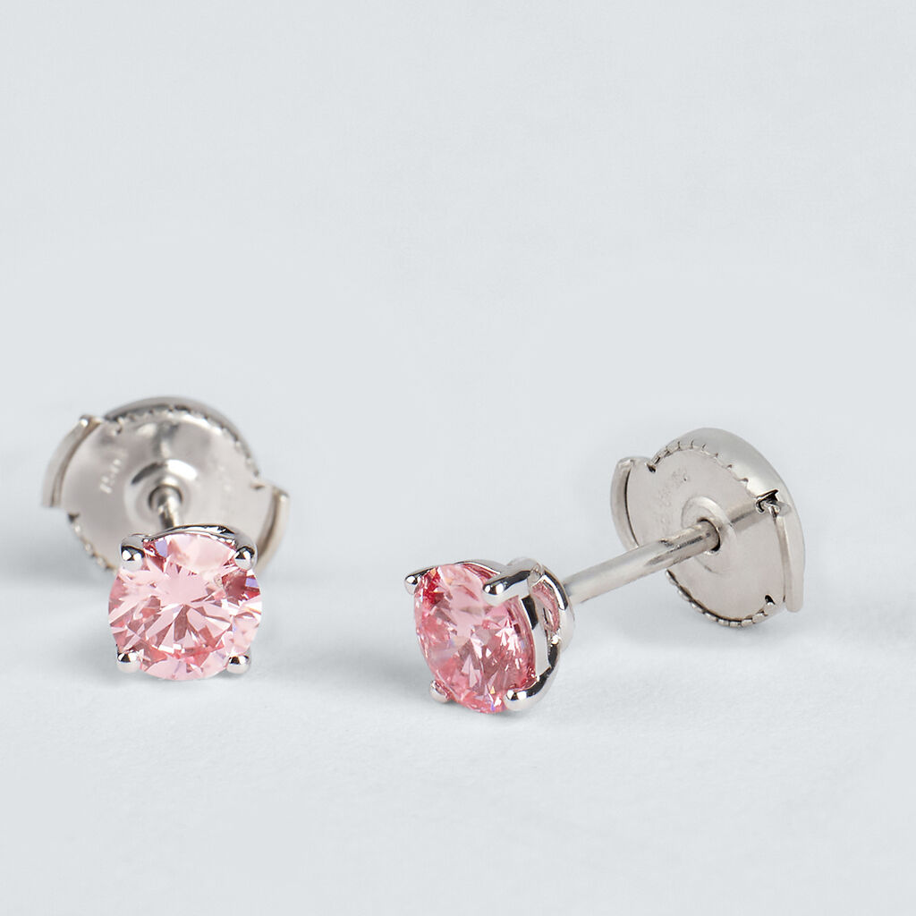 Orecchini Lobo Punto Luce Diamade Oro Bianco Diamante Lab-Grown