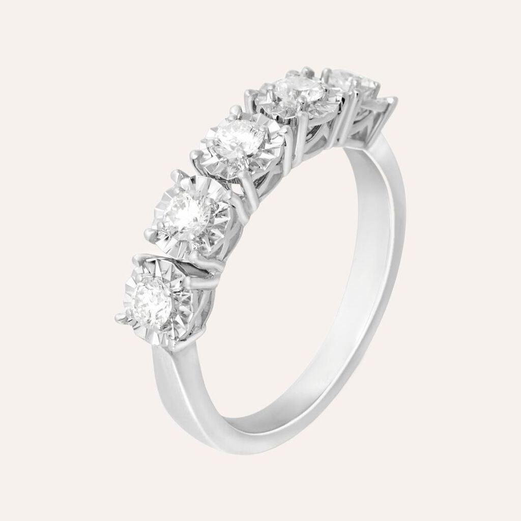 Anello Riviere Diamotion Oro Bianco Diamante