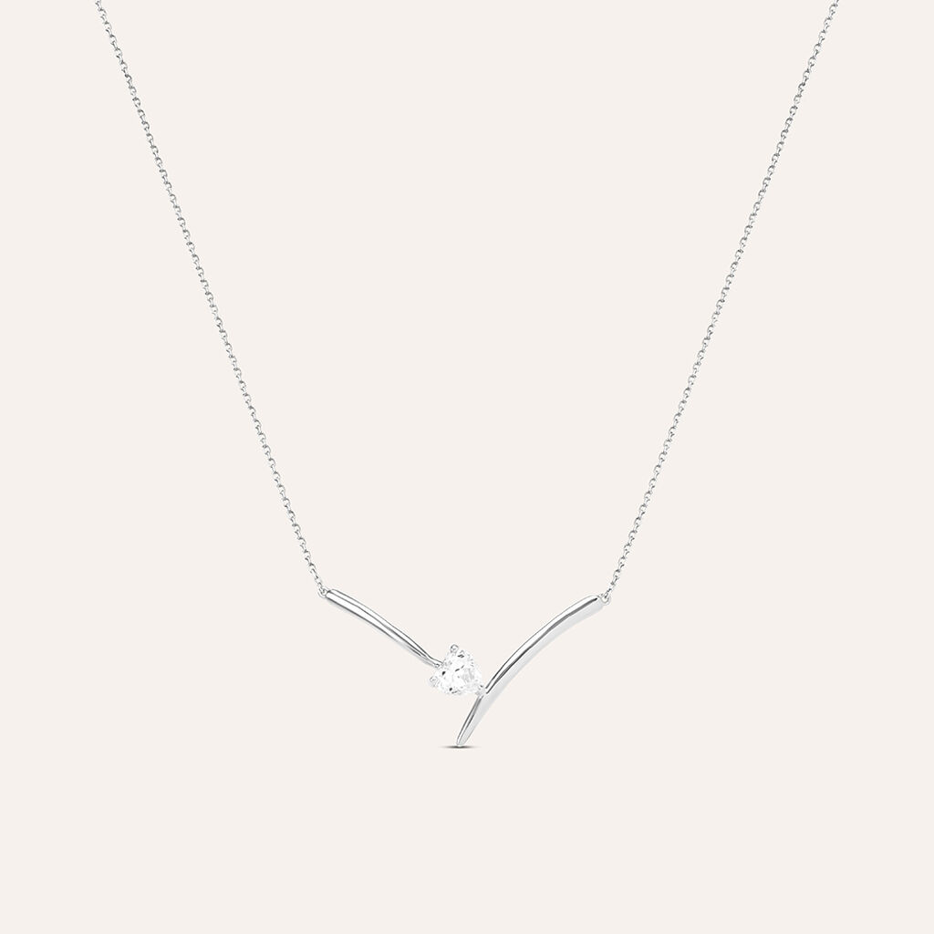 Collana Punto Luce Claire Oro Bianco Cubic Zirconia