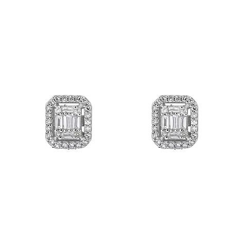 Orecchini Lobo Sophia Oro Bianco Diamante - Orecchini a Lobo Donna | Stroili