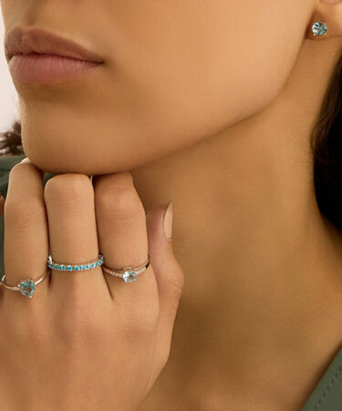 Anello Solitario Silver Rainbow Argento Rodiato Cubic Zirconia