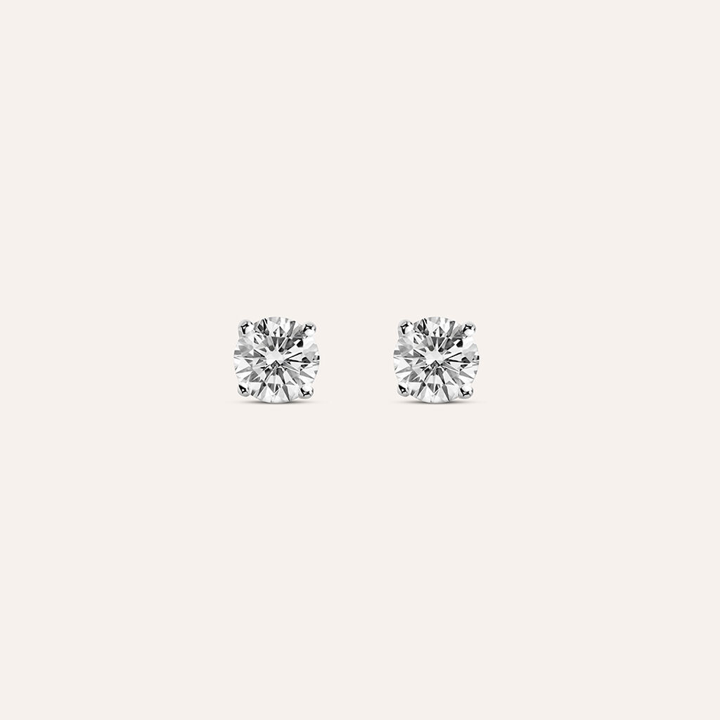 Orecchini Lobo Punto Luce Diamade Oro Bianco Diamante Lab-Grown - Orecchini a Lobo Donna | Stroili