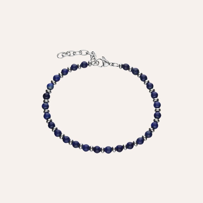 Bracciale Acciaio Lapislazzuli 19+3cm - Bracciali Uomo | Stroili