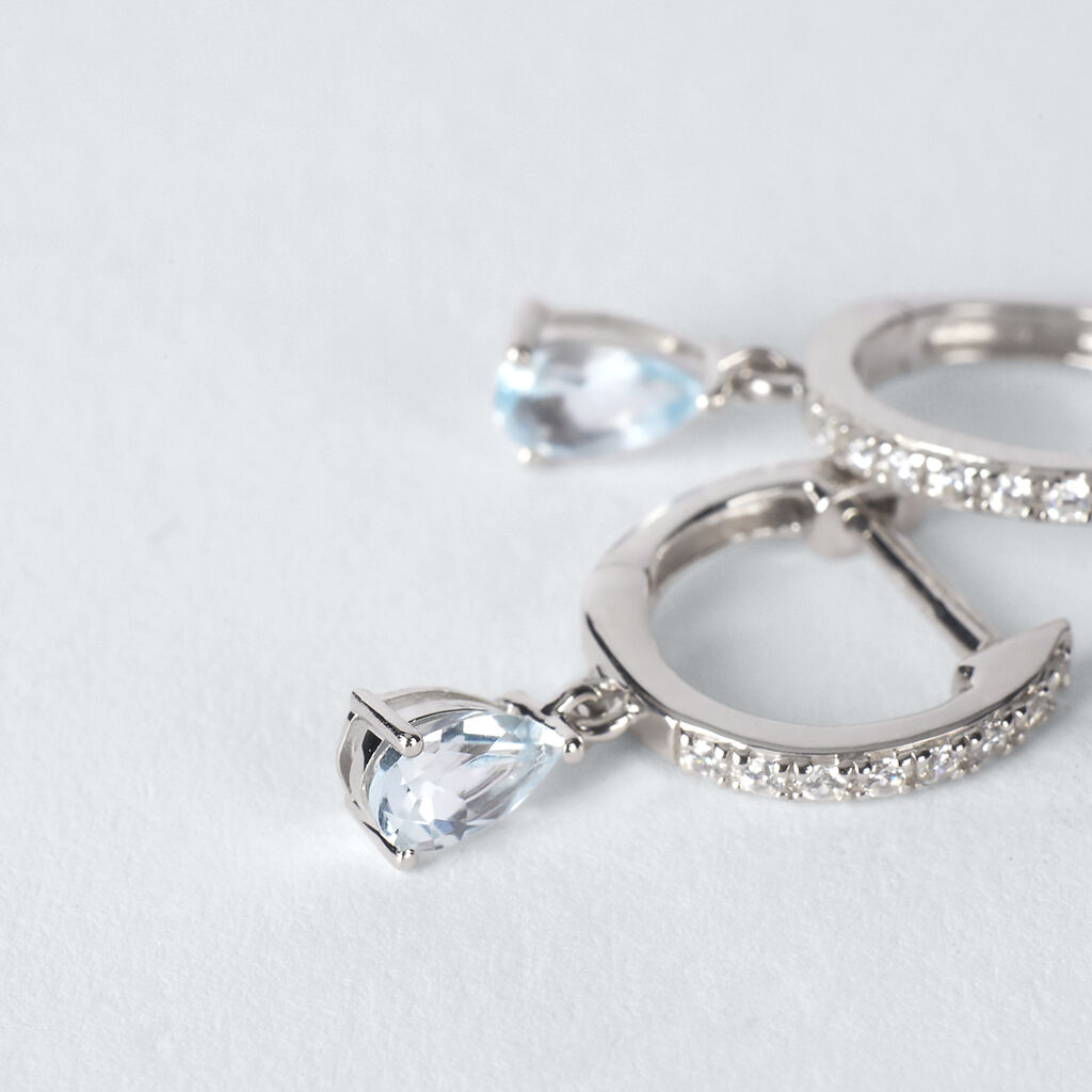 Orecchini A Cerchio Amélie Oro Bianco Topazio Cubic Zirconia - Orecchini a Cerchio Donna | Stroili
