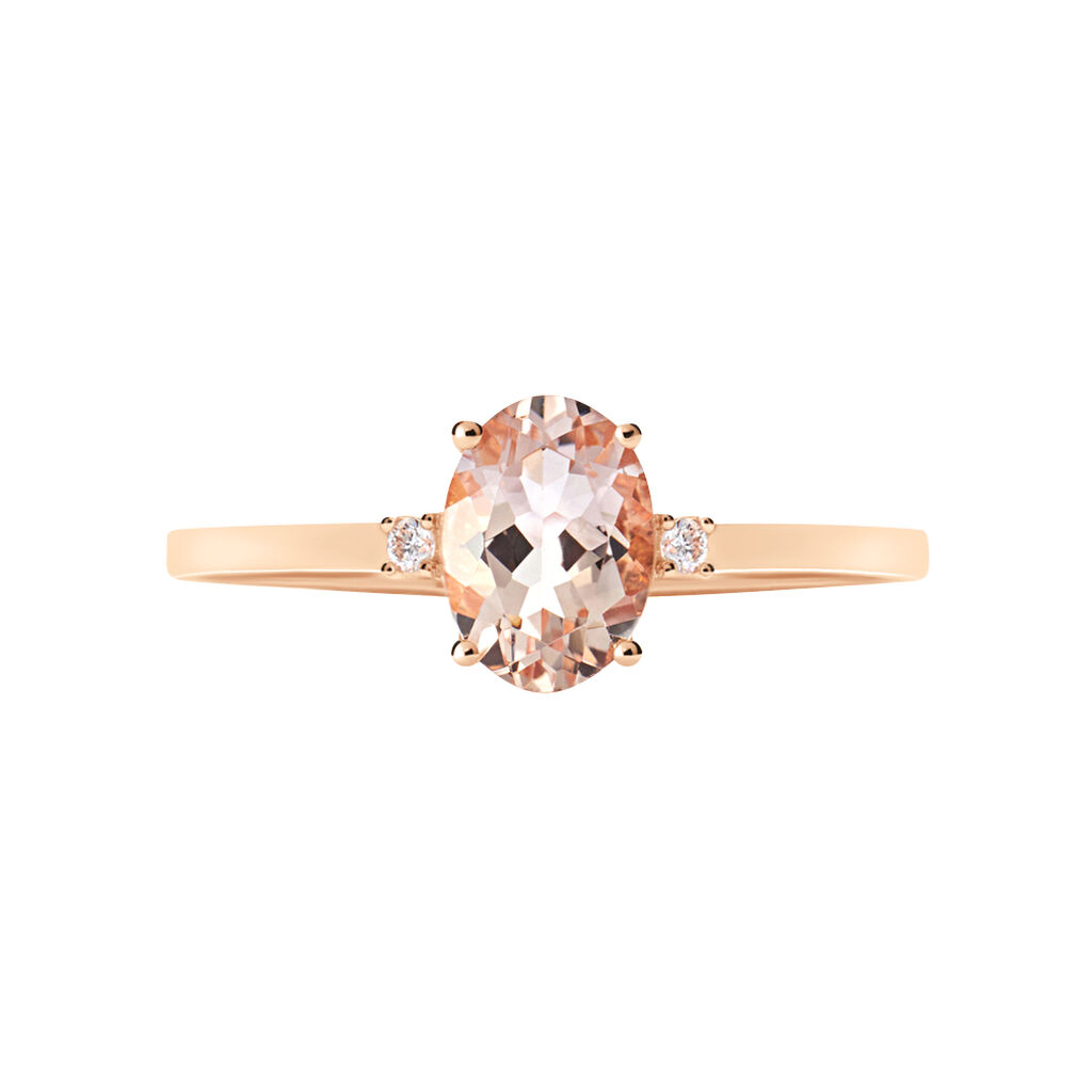 Anello Solitario Jasmine Oro Rosa Morganite Diamante - Anelli con Pietre Donna | Stroili