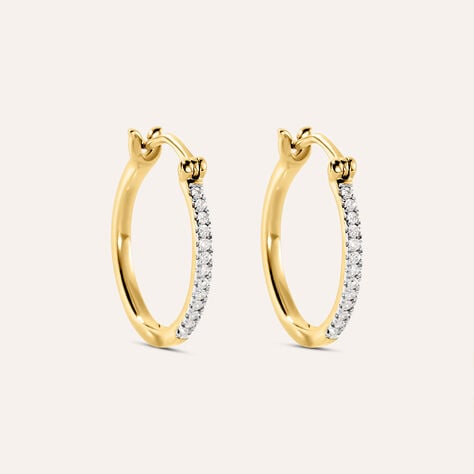 Orecchini A Cerchio Grace Oro Giallo Diamante - Orecchini a Cerchio Donna | Stroili