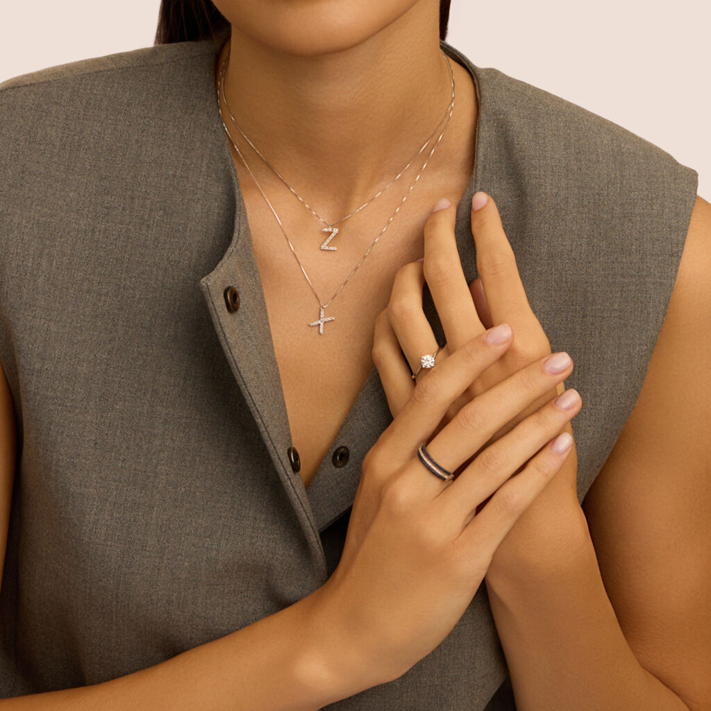 Anello Solitario Valentino Firmamenti Oro Bianco Diamante