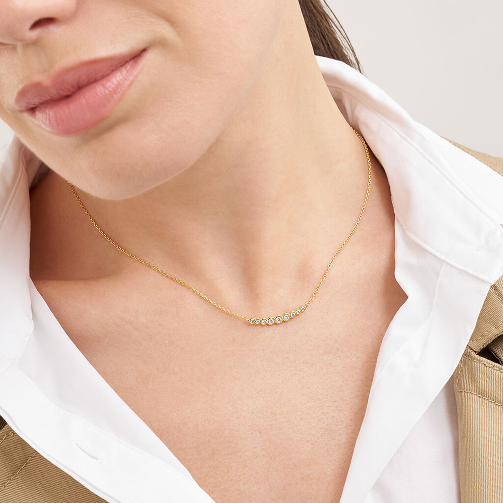 Collana Desideria Argento Nobile Dorato Cubic Zirconia