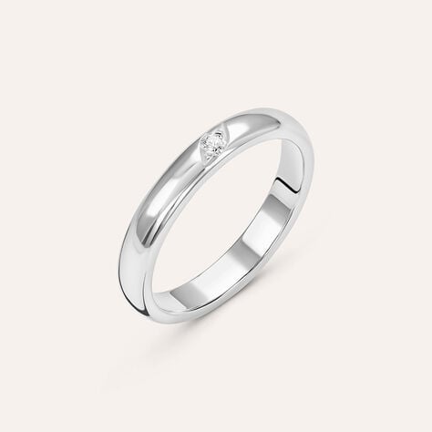 Fede Classica 3.1 mm Oro Bianco Diamante - Anelli con Incisione Unisex | Stroili