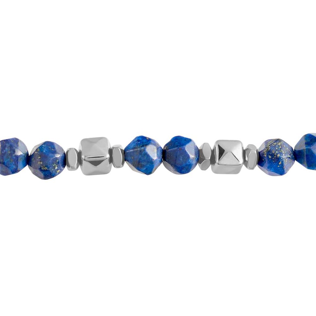 Bracciale in corda pietre e acciaio bicolore - Bracciali Uomo | Stroili