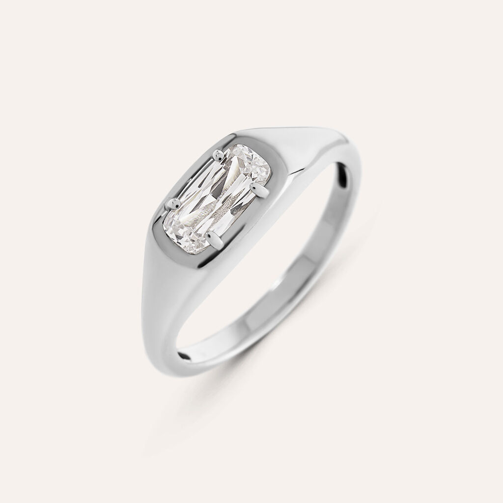 Anello Solitario Desideria Argento Nobile Rodiato Cubic Zirconia