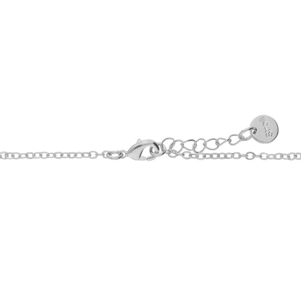 Bracciale in ottone rodiato con passante rombo e brillanti - Bracciali Donna | Stroili