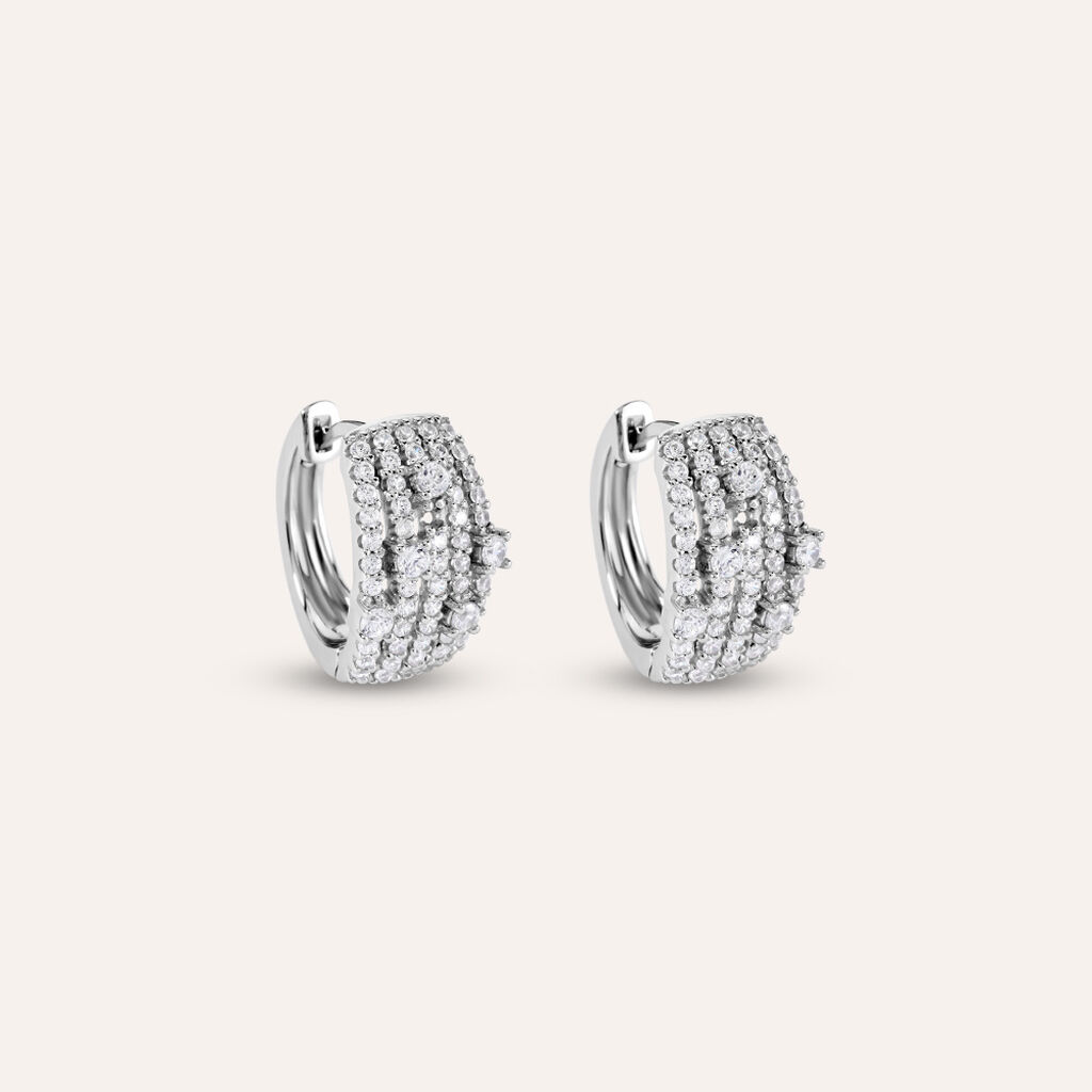 Orecchini A Cerchio Red Carpet Argento Rodiato Cubic Zirconia