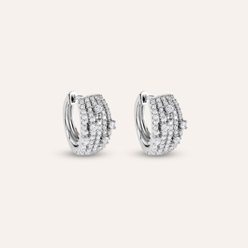 Orecchini A Cerchio Red Carpet Argento Rodiato Cubic Zirconia - Orecchini a Cerchio Donna | Stroili