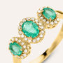 Anello Trilogy Charlotte Oro Giallo Smeraldo Diamante Diamante