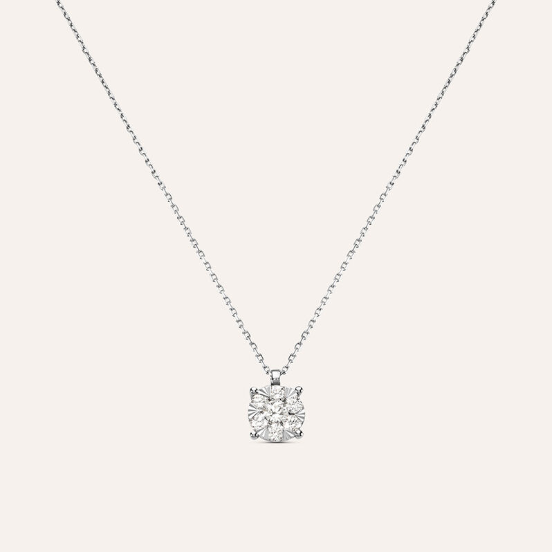 Collana Punto Luce Petali Oro Bianco Diamante - Collane Punto Luce Donna | Stroili