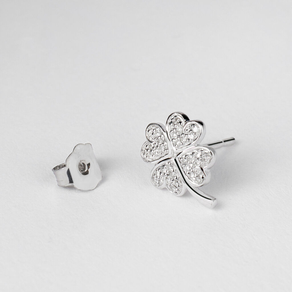Orecchini Lobo Sophia Oro Bianco Diamante - Orecchini a Lobo Donna | Stroili