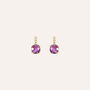 Orecchini Lobo Punto Luce Amélie Oro Giallo Ametista Cubic Zirconia