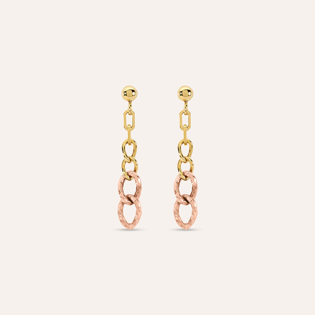 Orecchini Pendenti Beverly Oro Bicolore