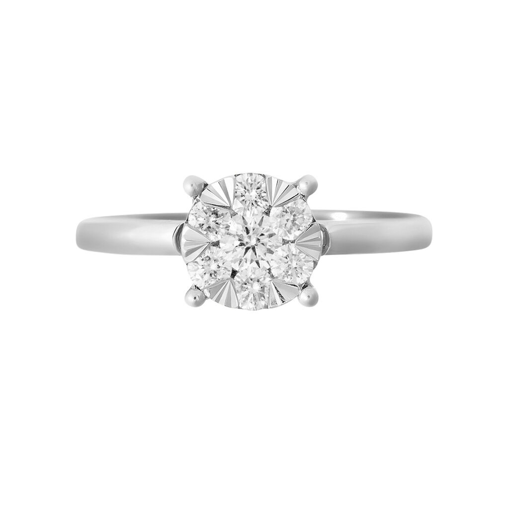Anello Solitario Petali Oro Bianco Diamante - Anelli con Pietre Donna | Stroili