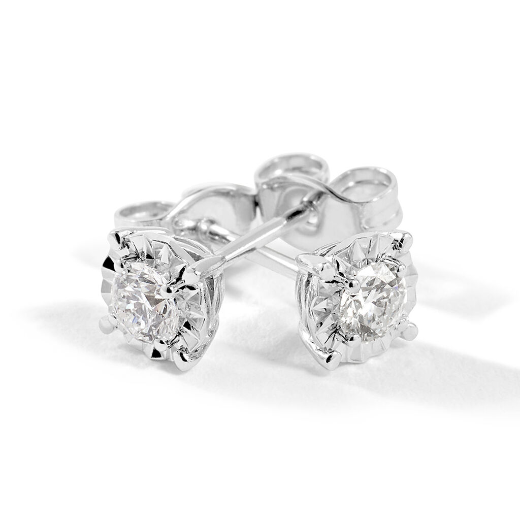 Orecchini Lobo Punto Luce Diamotion Oro Bianco Diamante - Orecchini a Lobo Donna | Stroili