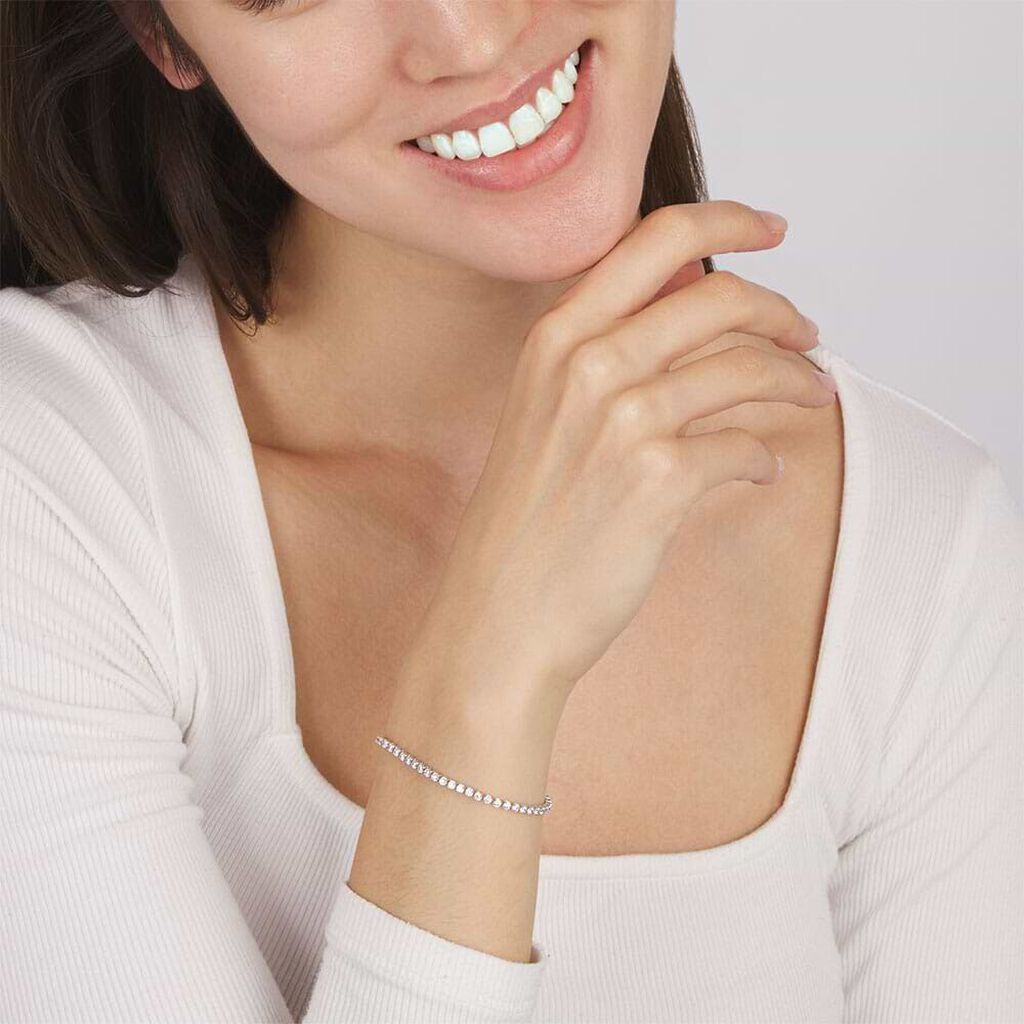 Bracciale Tennis Claire Oro Bianco Cubic Zirconia - Bracciali Tennis Donna | Stroili