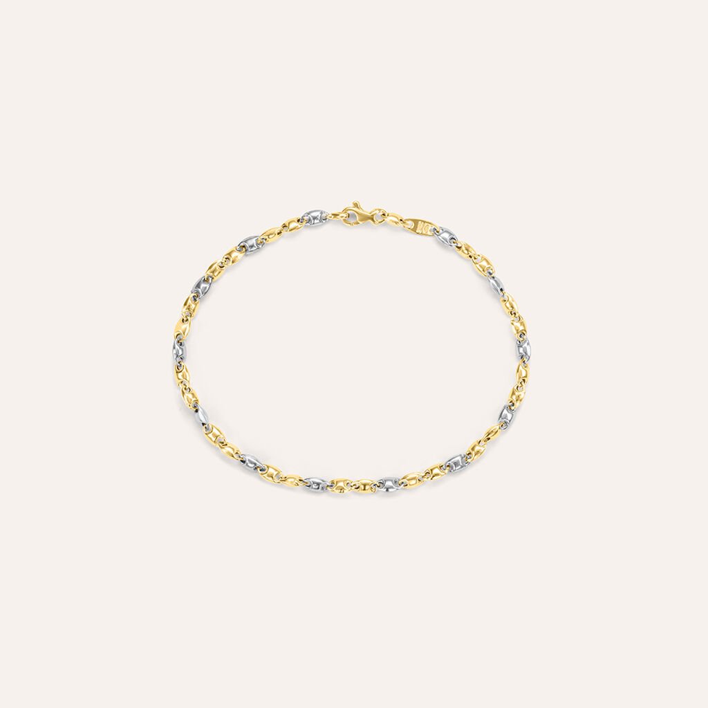 Bracciale Catena Oro Uomo Oro Bicolore