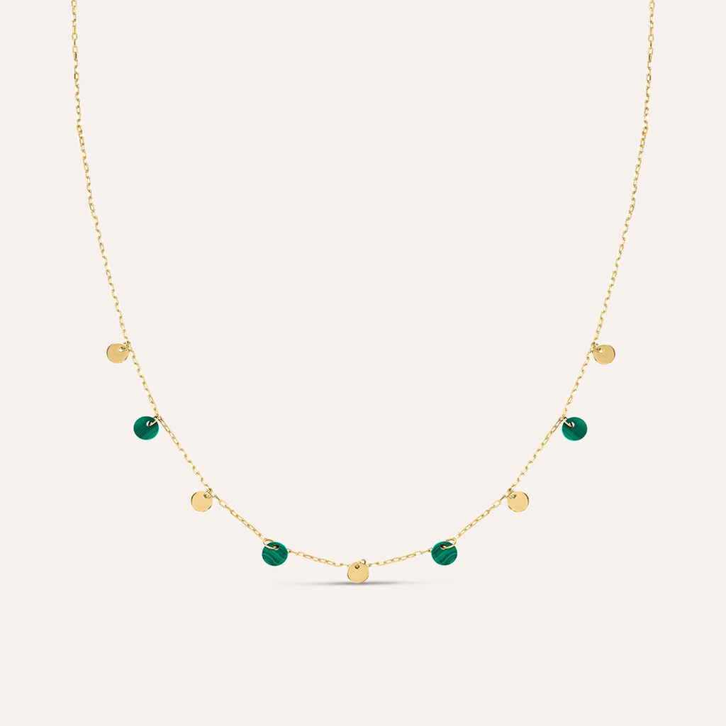 Collana Beverly Oro Giallo Malachite
