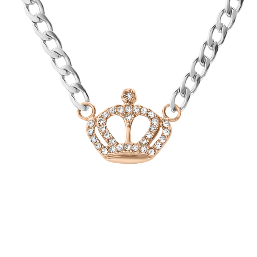 Collana Lady Chic Acciaio Bicolore Bianco / Rosa Cristallo - Collane Donna | Stroili