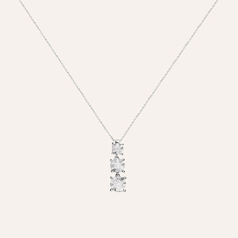 Collana Trilogy Petali Oro Bianco Diamante - Collane Donna | Stroili