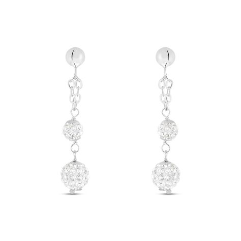 Orecchini Pendenti Crystal Gold Oro Bianco Cristallo - Orecchini Pendenti Donna | Stroili