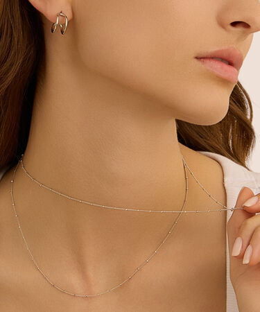Collana Doppio Filo Silver Collection Argento Rodiato