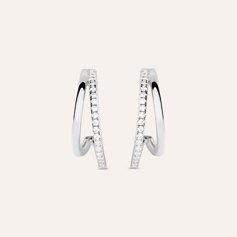 Orecchini A Cerchio Silver Shine Argento Rodiato Cubic Zirconia - Orecchini a Cerchio Donna | Stroili
