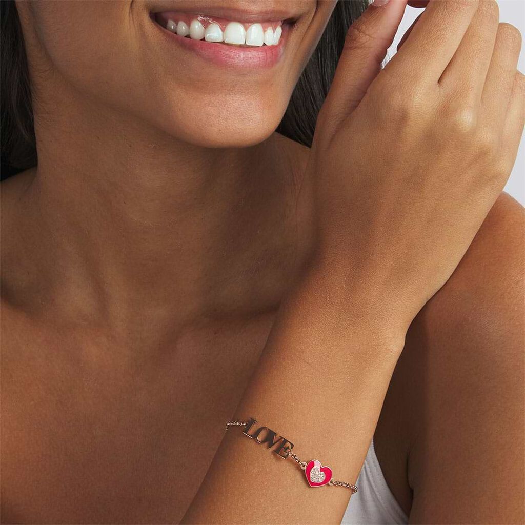 Bracciale Lady Sweet Acciaio Rosa Cristallo - Bracciali Love Donna | Stroili