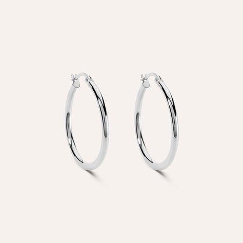 Orecchini A Cerchio Toujours Oro Bianco - Orecchini a Cerchio Donna | Stroili