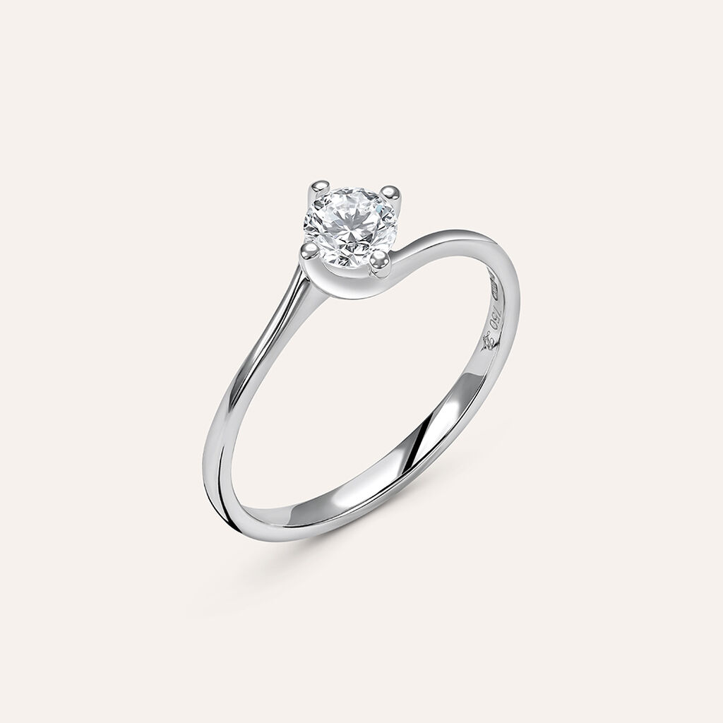Anello Solitario Valentino Firmamenti Oro Bianco Diamante - Anelli con Pietre Donna | Stroili