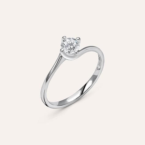 Anello Solitario Valentino Firmamenti Oro Bianco Diamante - Anelli con Pietre Donna | Stroili