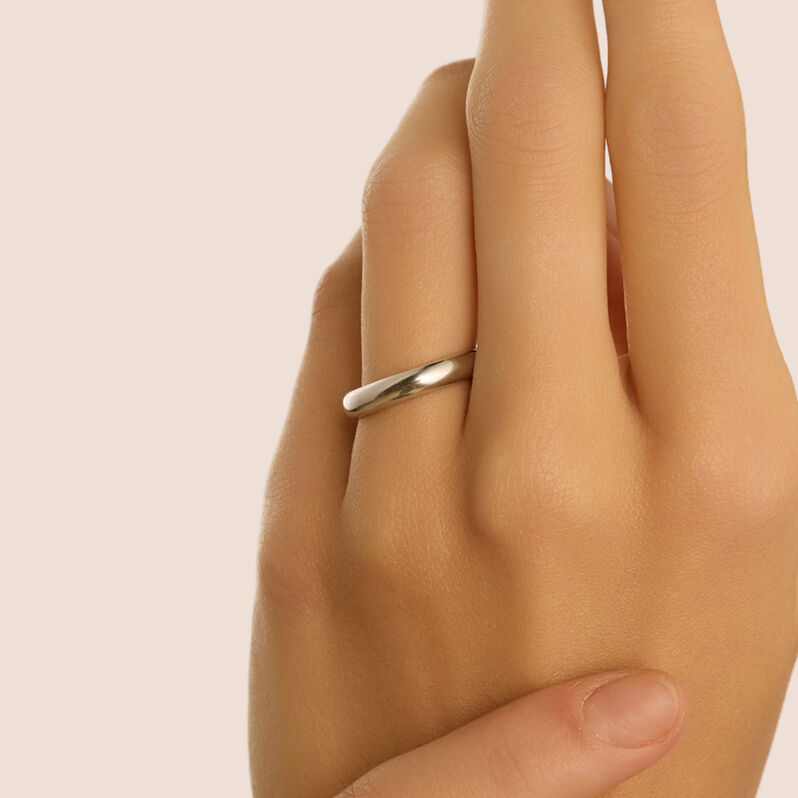 Fede Classica Leggera 3.6 mm Oro Bianco - Anelli con Incisione Unisex | Stroili