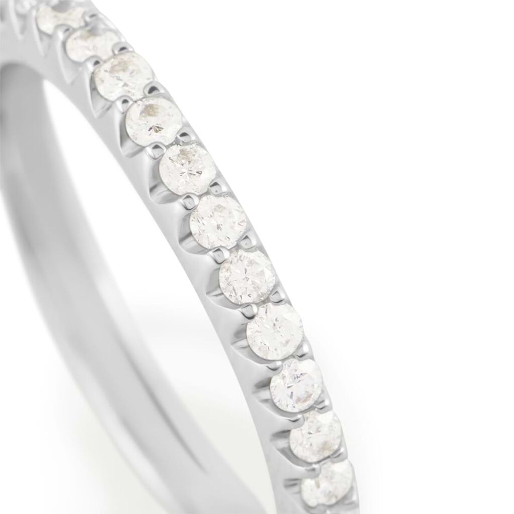 Fede Classica Eternity 2.4 mm Oro Bianco Diamante - Anelli con Incisione Donna | Stroili