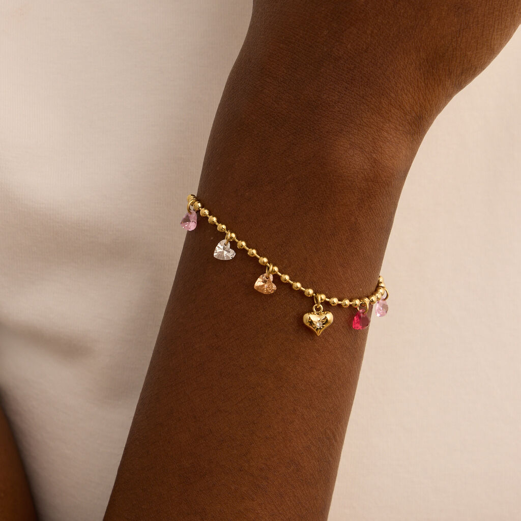 Bracciale Radiance Acciaio Dorato Cristallo