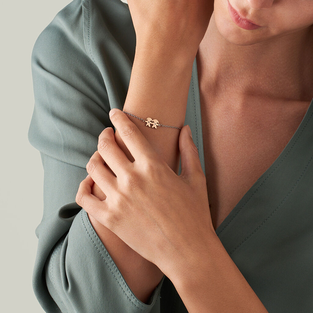 Bracciale Lady Chic Acciaio Bicolore Bianco / Rosa Cristallo - Bracciali Donna | Stroili