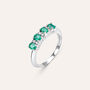 Anello Riviere Charlotte Oro Bianco Smeraldo Diamante