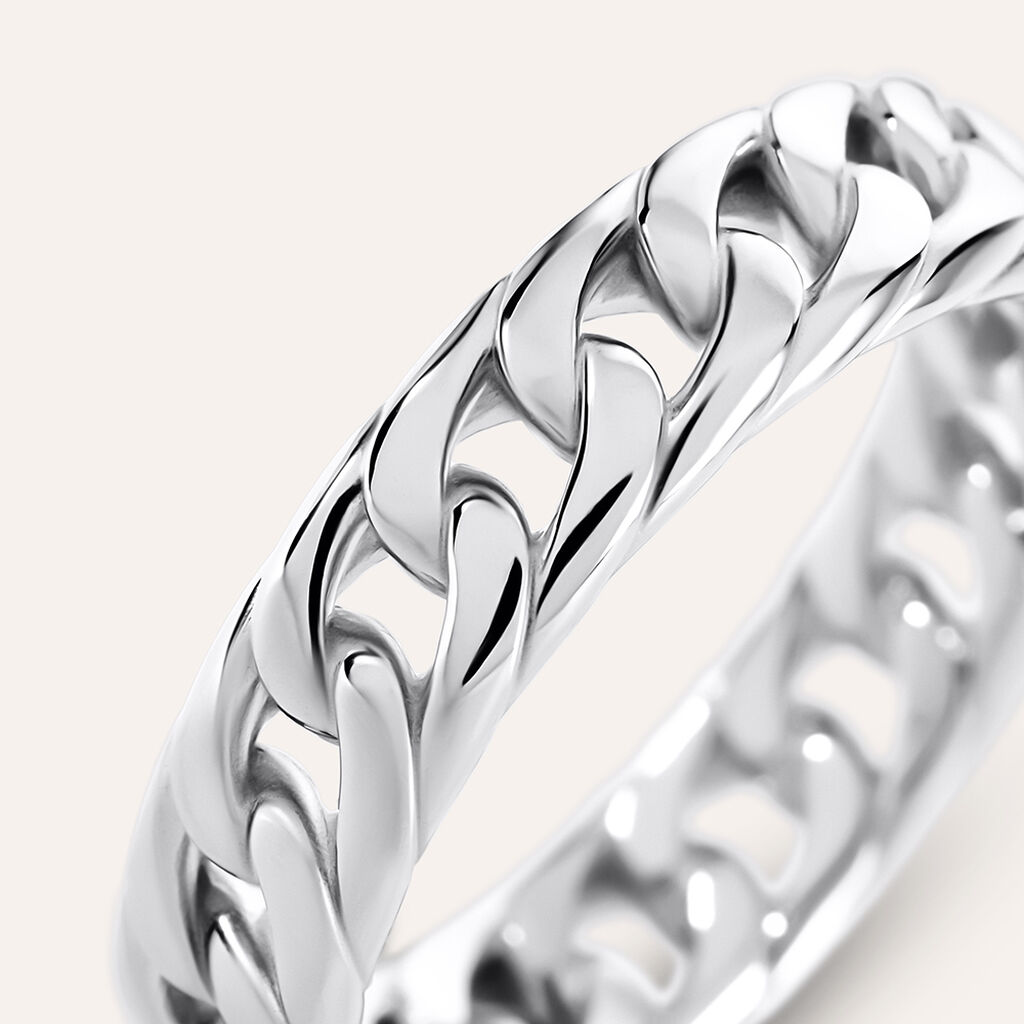 Anello Fascia Groumette Gentleman Argento Rodiato