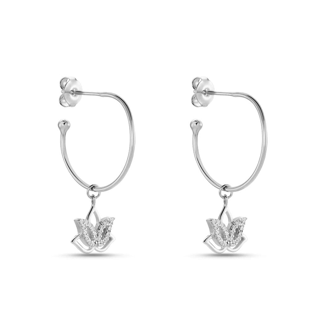 Orecchini A Cerchio Silver Moments Argento Rodiato Cubic Zirconia