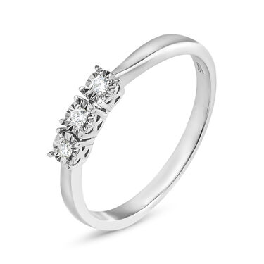 Anello Trilogy Diamotion Oro Bianco Diamante