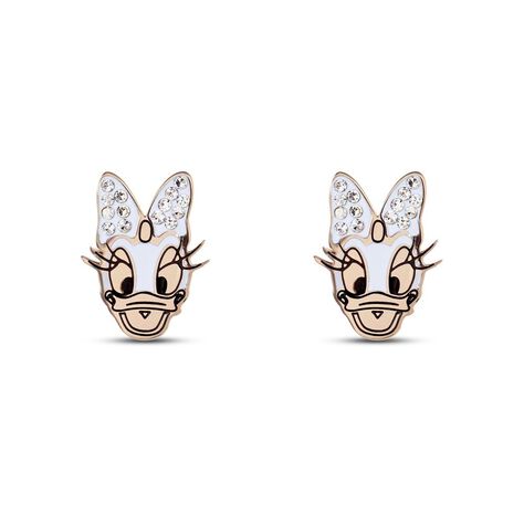 Orecchini Lobo Mickey Mouse & Friends Acciaio Rosa Cristallo - Orecchini a Lobo Donna | Stroili