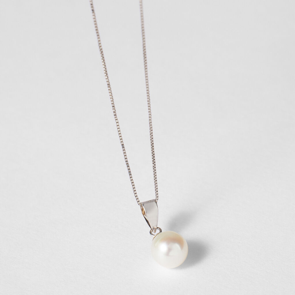 Collana Gabrielle Oro Bianco Perla D'Acqua Dolce - Collane Donna | Stroili