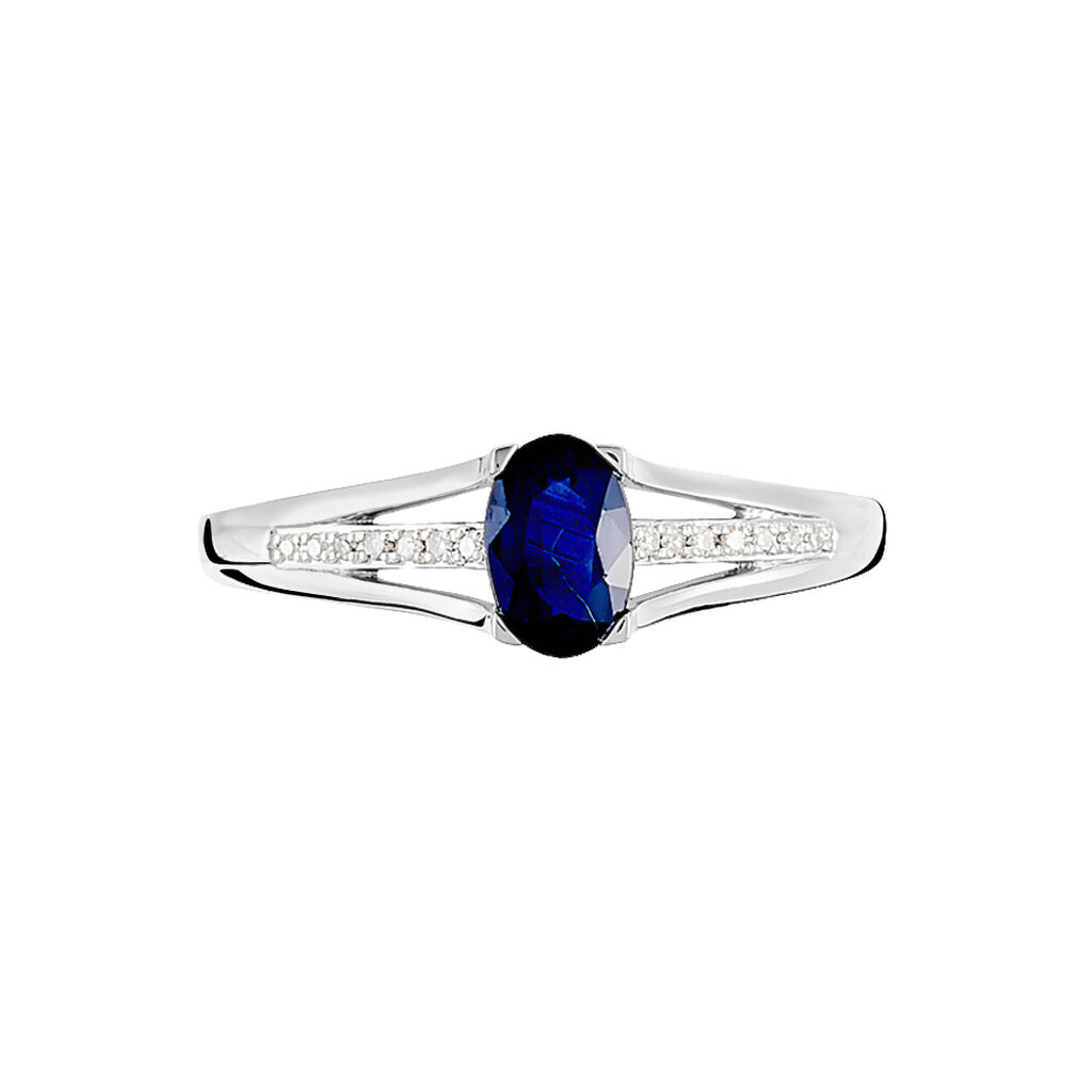Anello Charlotte Oro Bianco Zaffiro Diamante - Anelli con Pietre Donna | Stroili